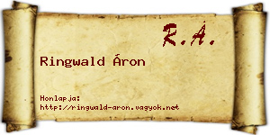 Ringwald Áron névjegykártya